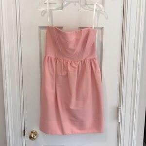 Shoshanna Light Coral Pink Strapless Corset Fitted Dress Anthropologie Cocktail